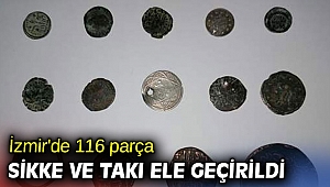 İzmir'de 116 parça sikke ve takı ele geçirildi