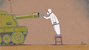 Pandemi karikatürle anlatıldı