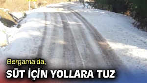 Bergama’da, süt için yollara tuz