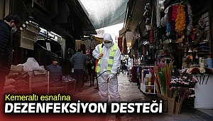 Kemeraltı esnafına dezenfeksiyon desteği