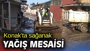 Konak Belediyesi yağış mesaisinde
