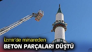 İzmir'de minareden beton parçaları düştü