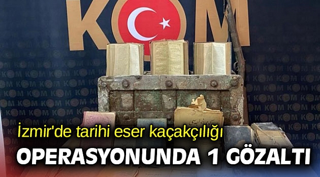 İzmir'de tarihi eser kaçakçılığı operasyonunda 1 gözaltı