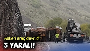 Askeri araç devrildi: 3 yaralı!