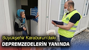 Büyükşehir Karaburun'daki depremzedelerin yanında