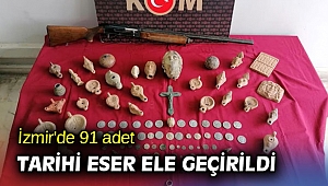 İzmir'de 91 adet tarihi eser ele geçirildi
