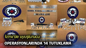İzmir'de uyuşturucu operasyonlarında 14 tutuklama