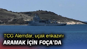 TCG Alemdar, uçak enkazını aramak için Foça'da