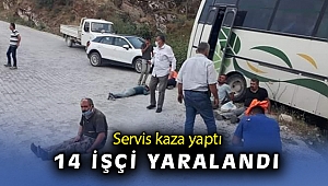 Aydın'da işçi servisi kaza yaptı: 14 yaralı