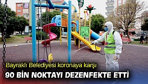 Bayraklı Belediyesi koronaya karşı 90 bin noktayı dezenfekte etti
