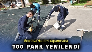Bornova’da tam kapanmada parklar yenilendi