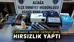 Cemaatle birlikte camiye girdi, bir süre saklandıktan sonra hırsızlık yaptı