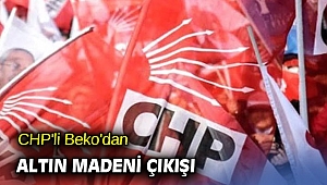 CHP'li Beko'dan altın madeni çıkışı