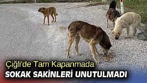 Çiğli'de Tam Kapanmada Sokak Sakinleri unutulmadı