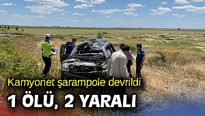 Kamyonet şarampole devrildi: 1 ölü, 2 yaralı