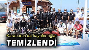 Karaburun’da hayalet ağlar temizlendi