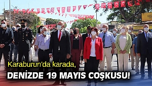 Karaburun'da karada, denizde 19 Mayıs coşkusu! 