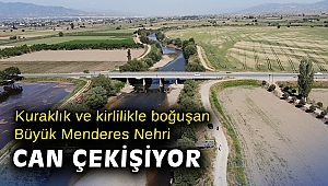 Kuraklık ve kirlilikle boğuşan Büyük Menderes Nehri can çekişiyor