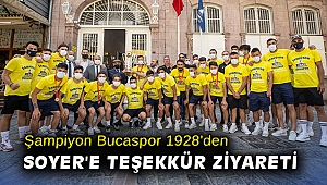 Şampiyon Bucaspor 1928'den Başkan Soyer'e teşekkür ziyareti