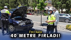 Yaya geçidinde aracın çarptığı genç kız 40 metre öteye fırladı