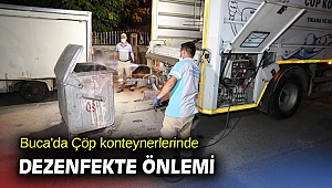 Buca'da Çöp konteynerlerinde dezenfekte önlemi 