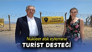 İzmir’deki nükleer atık eylemine Ukraynalı turistten destek