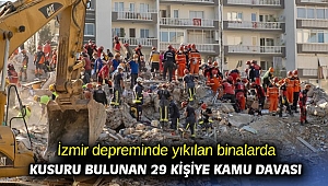 İzmir depreminde yıkılan binalarda kusuru bulunan 29 kişiye kamu davası