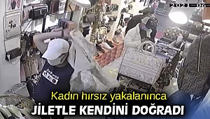 Kadın hırsız yakalanınca jiletle kendini doğradı