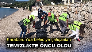 Karaburun’da belediye çalışanları temizlikte öncü oldu