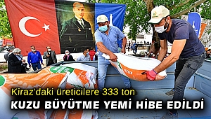 Kiraz'daki üreticilere 333 ton kuzu büyütme yemi hibe edildi