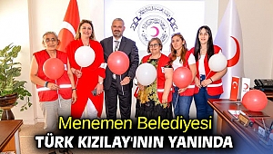 Menemen Belediyesi Türk Kızılay'ının yanında