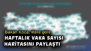 Bakan Koca, illere göre haftalık vaka sayısı haritasını paylaştı