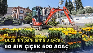 Buca’nın parklarına 3 ayda 60 bin çiçek 600 ağaç