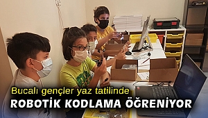 Bucalı gençler yaz tatilinde robotik kodlama öğreniyor