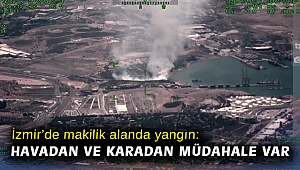 İzmir'de makilik alanda yangın: Havadan ve karadan müdahale var