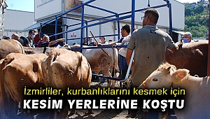 İzmirliler, kurbanlıklarını kesmek için kesim yerlerine koştu