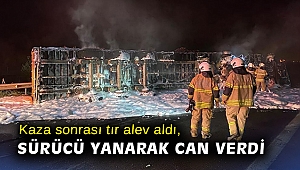 Kaza sonrası tır alev aldı, sürücü yanarak can verdi
