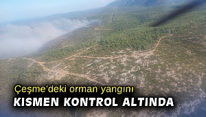 Çeşme'deki orman yangını kısmen kontrol altında