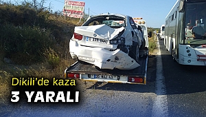 İzmir'de virajı alamayan otomobil kanala yuvarlandı: 3 yaralı