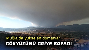 Muğla’da yükselen dumanlar gökyüzünü griye boyadı