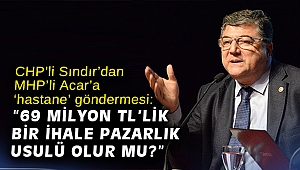 CHP’li Sındır’dan MHP’li Acar’a 'hastane' göndermesi: “69 milyon TL'lik bir ihale pazarlık usulü olur mu?”