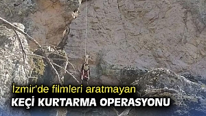 İzmir'de filmleri aratmayan keçi kurtarma operasyonu