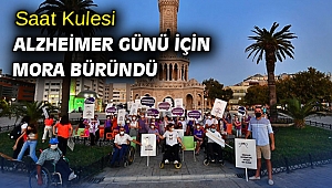 Saat Kulesi Alzheimer Günü için mora büründü