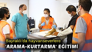 Bayraklı'da hayvanseverlere 'arama-kurtarma' eğitimi