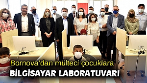 Bornova’dan mülteci çocuklara bilgisayar laboratuvarı