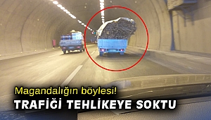 Magandalığın böylesi! Trafiği tehlikeye soktu