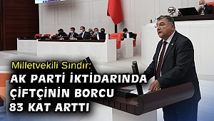 Milletvekili Sındır: AK Parti iktidarında çiftçilerin borcu 83 kat, vatandaşın borcu 139 kat arttı