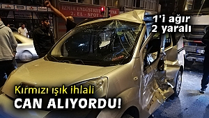 Beton mikseri hafif ticari araca çarptı: 1’i ağır 2 yaralı
