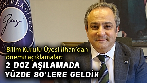 Bilim Kurulu Üyesi İlhan’dan önemli açıklamalar: 2 doz aşılamada yüzde 80’lere geldik