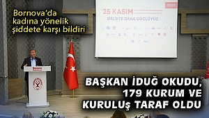 Bornova’dan kadına yönelik şiddete karşı bildiri
